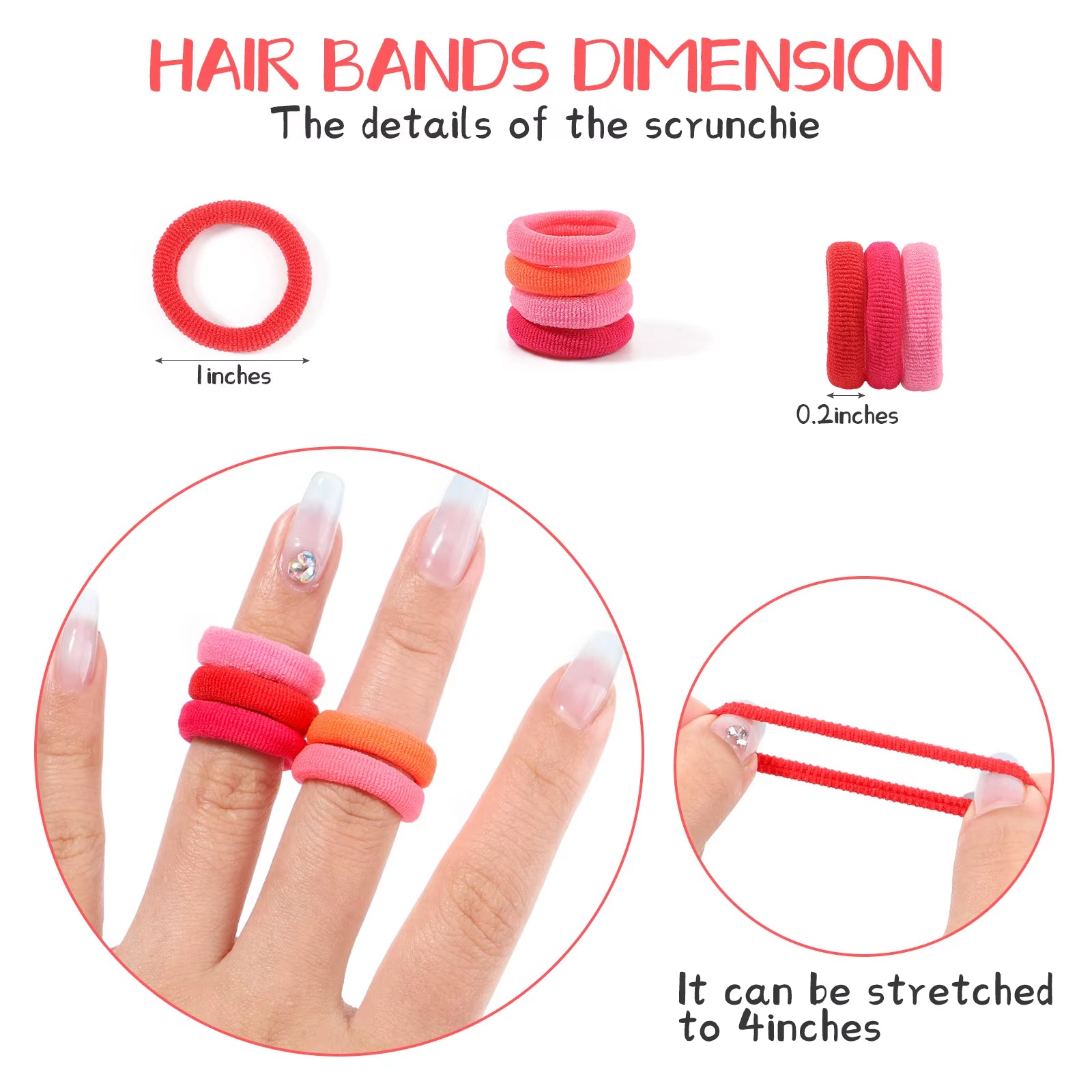 20/50Pcs Kids Elastic Hair Bands Girls Sweets Scrunchie Rubber Band for Children Hair Ties Clips Headband Baby Hair Accessories