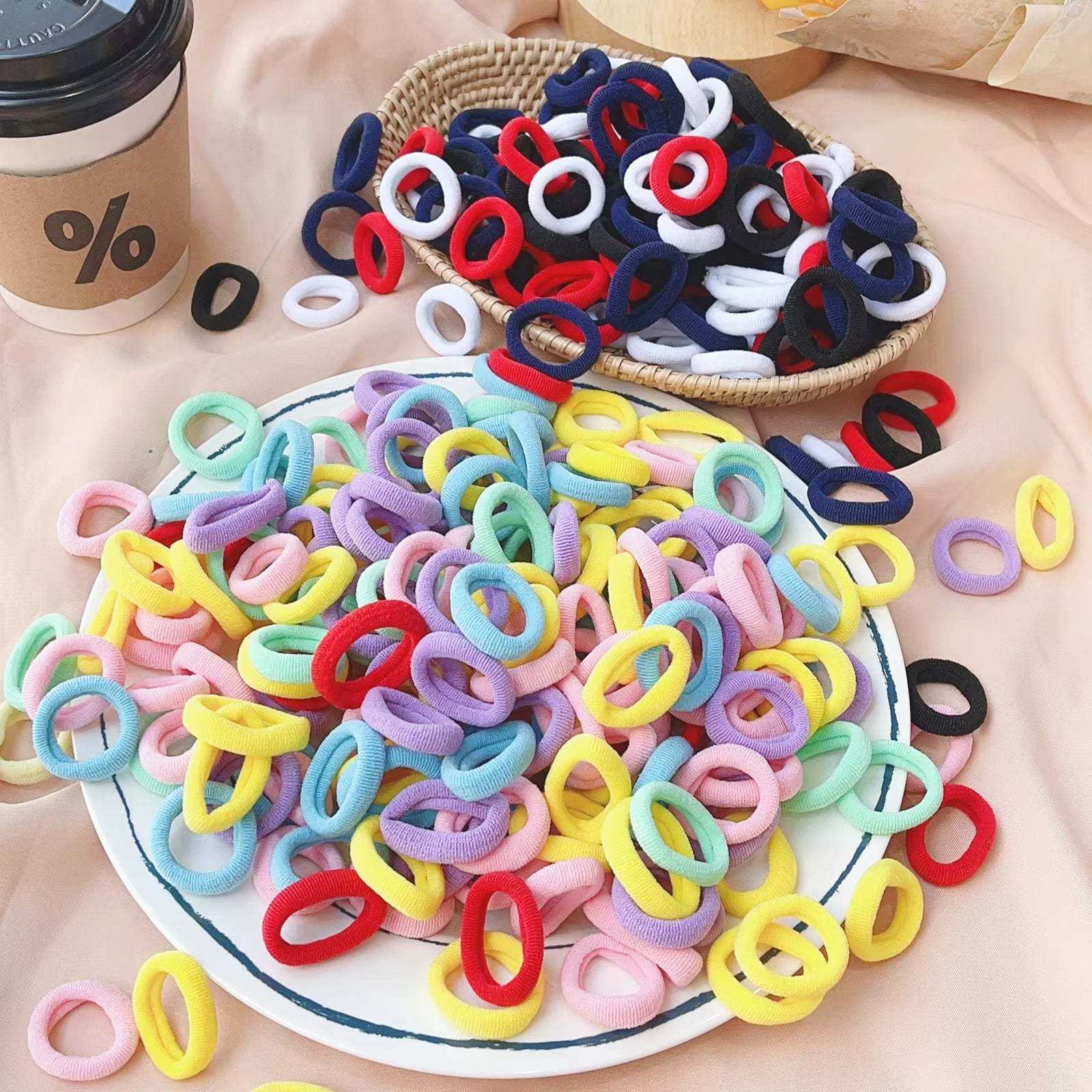 20/50Pcs Kids Elastic Hair Bands Girls Sweets Scrunchie Rubber Band for Children Hair Ties Clips Headband Baby Hair Accessories